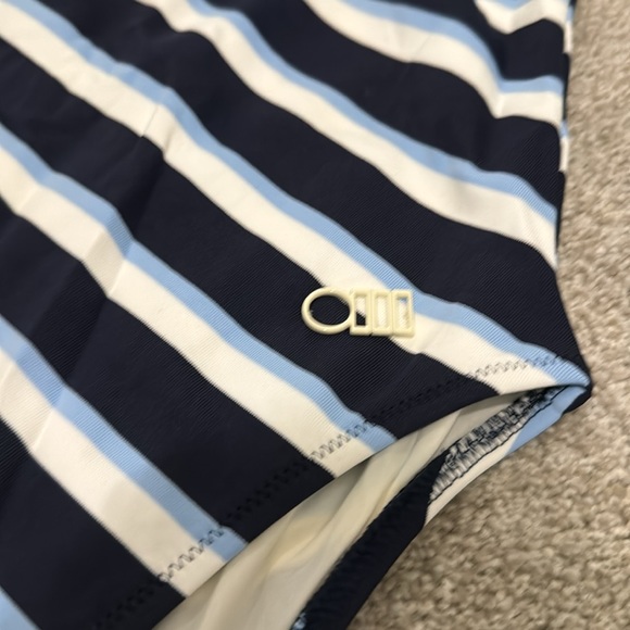 Solid & Striped One Piece Bathing Suit - Picture 3 of 5